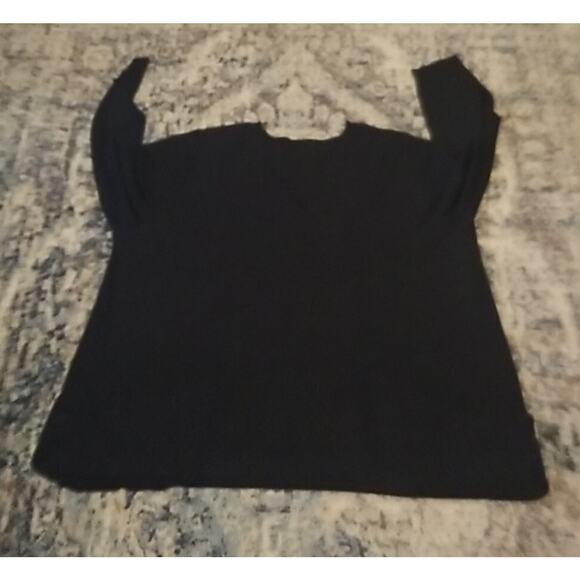 Roaman's WOMEN'S Black LONG SLEEVE V NECK 2 Pockets Light SWEATER Size 34/36 -4X - Picture 2 of 16